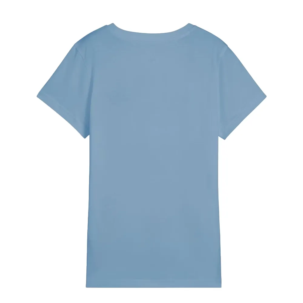 Blusa feminina Puma azul claro vista lateral com bordado em algodão